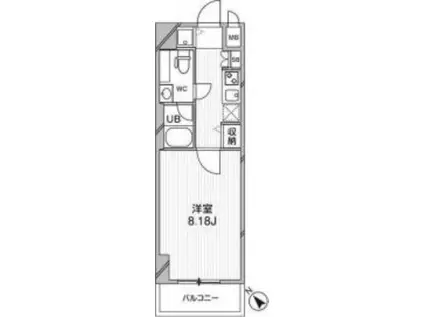 ルクレ西馬込(1K/2階)の間取り写真