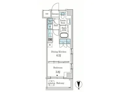 パークアクシス東蒲田(1DK/3階)の間取り写真