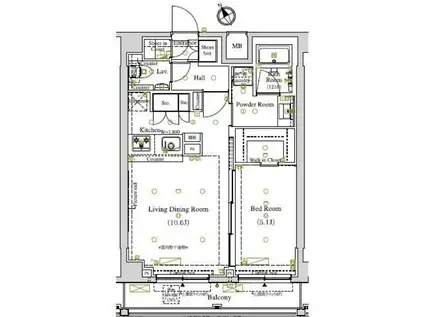 ARKMARK東大井(1LDK/3階)の間取り写真