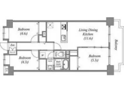 レジデンス多摩川西六郷(3LDK/9階)の間取り写真