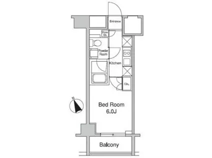 プラウドフラット蒲田Ⅱ(1K/6階)の間取り写真