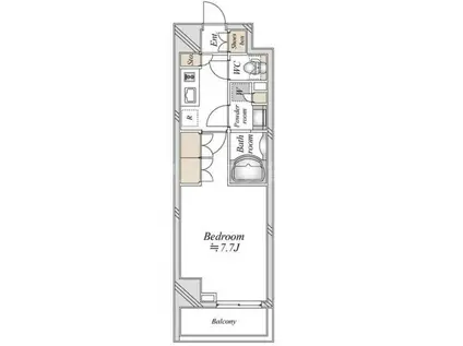 リテラス馬込(1K/4階)の間取り写真