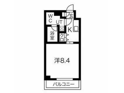 スパシエ大森エセンザ(1K/2階)の間取り写真