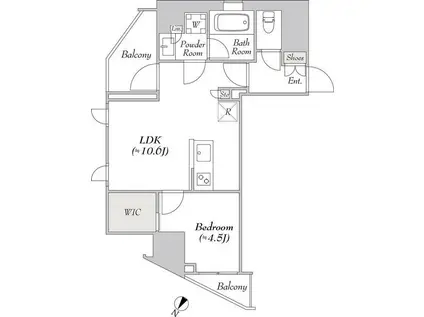 ルミーク北品川(1LDK/6階)の間取り写真