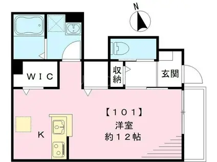 京浜急行電鉄空港線 穴守稲荷駅 徒歩5分 2階建 築6年(ワンルーム/1階)の間取り写真