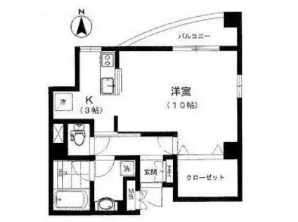 カリスタ池上(ワンルーム/3階)の間取り写真