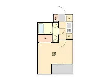 ライブカーサ下丸子(1K/3階)の間取り写真