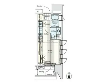 イプセ蒲田(ワンルーム/4階)の間取り写真
