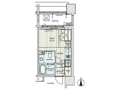 イプセ蒲田(ワンルーム/3階)の間取り写真