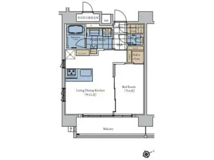 エスティメゾン大森(1LDK/14階)の間取り写真