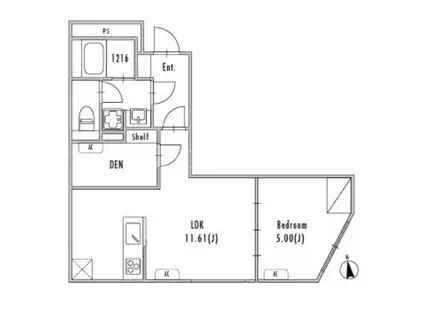 GRAN PASEO大森Ⅲ(1SLDK/2階)の間取り写真