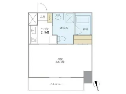 アイトー・ロワイヤル青横(1K/3階)の間取り写真