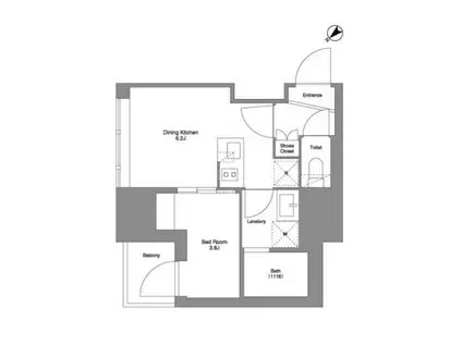 ルフォンプログレ大森山王(1DK/2階)の間取り写真