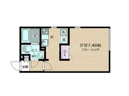 ブランシェ荏原中延(ワンルーム/2階)の間取り写真