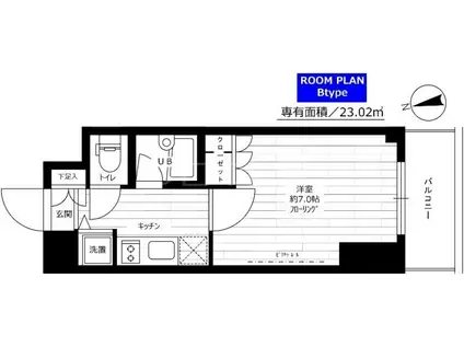 グランドコンシェルジュ大森西(1K/3階)の間取り写真