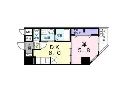 グランドモンド羽田(1DK/5階)の間取り写真