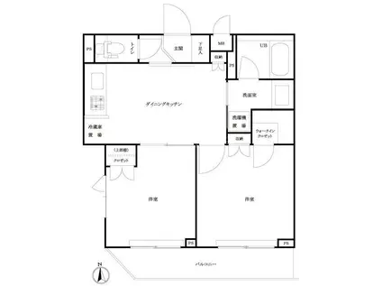 ルーブル大鳥居(2DK/4階)の間取り写真