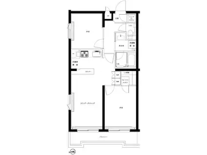 ルーブル中馬込弐番館(2LDK/5階)の間取り写真