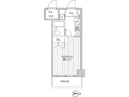 スペーシア池上(1K/2階)の間取り写真