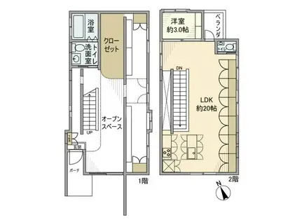 京浜急行電鉄本線 六郷土手駅 徒歩5分 2階建 築23年(1LDK)の間取り写真