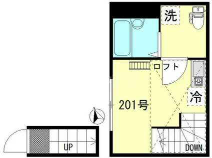 インベスト羽田Ⅱ(ワンルーム/2階)の間取り写真
