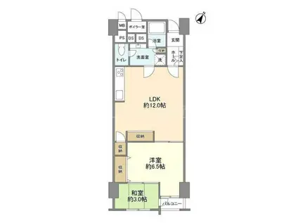 山王スカイマンション(2LDK/5階)の間取り写真