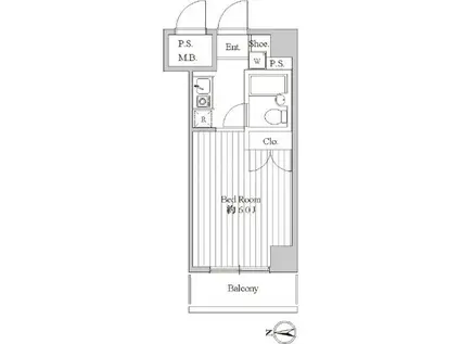 スペーシア池上(1K/5階)の間取り写真