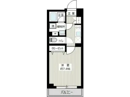 XEBEC下丸子(1K/3階)の間取り写真