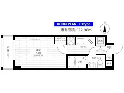 ステージファースト多摩川アジールコート(1K/3階)の間取り写真