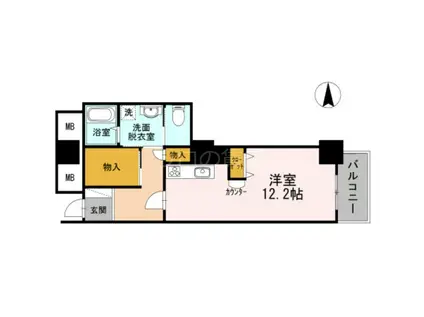 品川シーサイドビュータワー2(1K/17階)の間取り写真