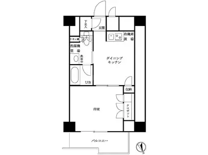 ルーブル仲六郷壱番館(1DK/8階)の間取り写真