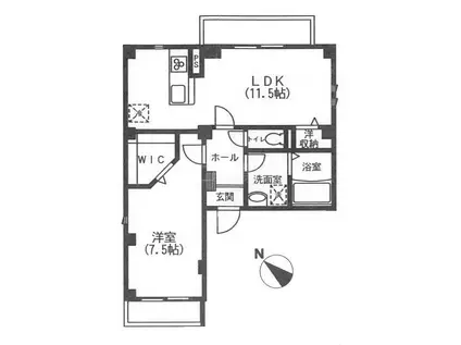 クレアフォート(1LDK/2階)の間取り写真