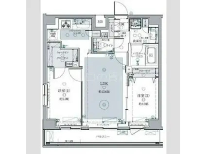 クレヴィスタ西馬込(2LDK/5階)の間取り写真