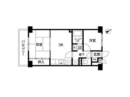 上池台コータスⅡ(2DK/1階)の間取り写真