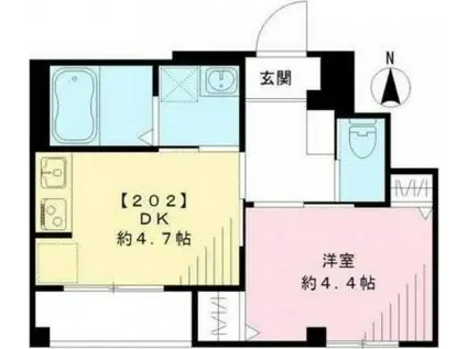 グレース・カーサ(1DK/2階)の間取り写真