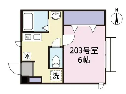 ニューライフ(1K/2階)の間取り写真