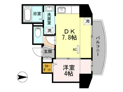 エム ドマーニ(1DK/4階)の間取り写真