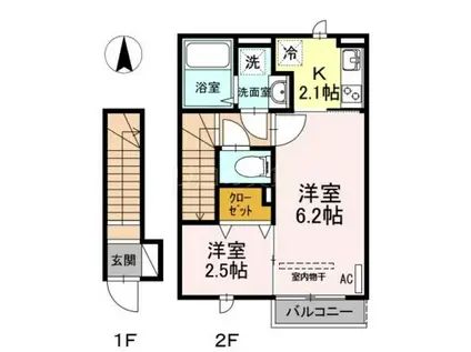 サンクタス OMORI(2K/2階)の間取り写真