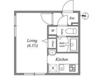 MODULOR池上(1K/2階)の間取り写真