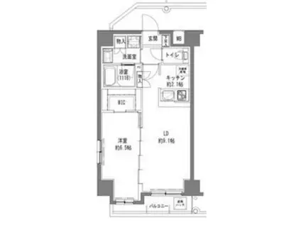 TLRレジデンス大鳥居(1LDK/2階)の間取り写真