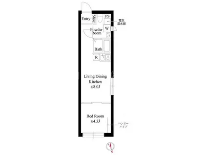 UCM 蒲田(1LDK/2階)の間取り写真
