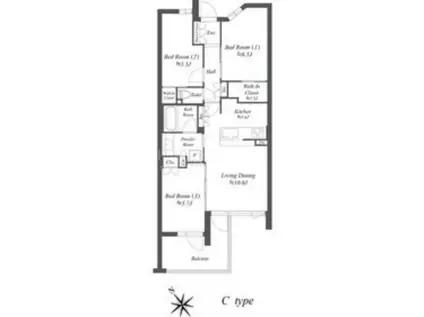 ザ・ケンジントン・レジデンス上池台(3LDK/1階)の間取り写真