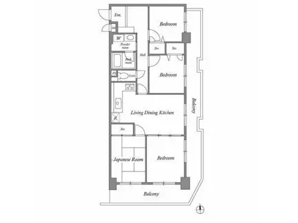 レジデンス多摩川西六郷(4LDK/8階)の間取り写真