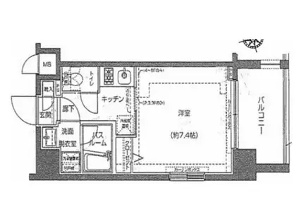 ZOOM川崎(1K/3階)の間取り写真
