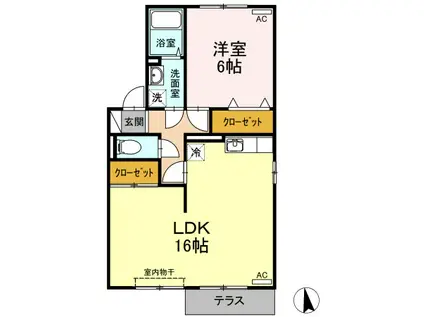 セジュール楓(1LDK/1階)の間取り写真