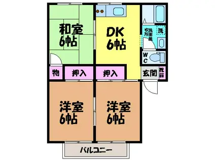 ガーデンハイツ(3DK/2階)の間取り写真