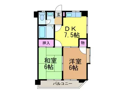 カーサみやび(2DK/3階)の間取り写真