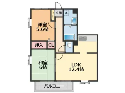 フォブールN-TOWN(2LDK/2階)の間取り写真