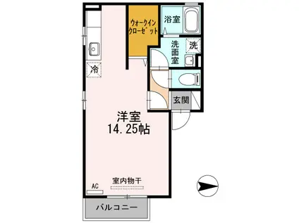 アクエリアス清水町(ワンルーム/2階)の間取り写真