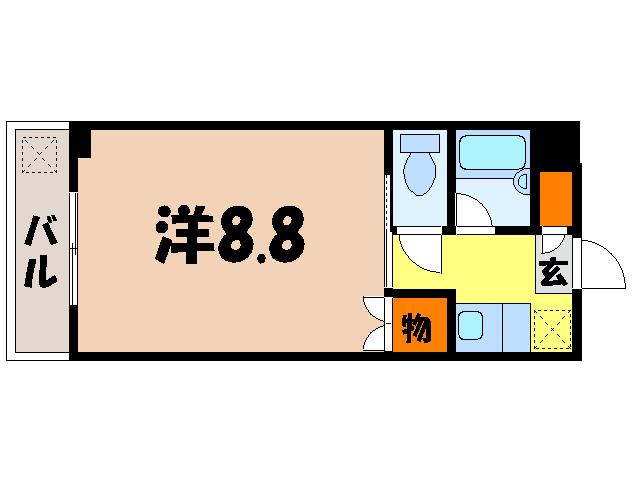 コーポ陽向(1K/4階)の間取り写真